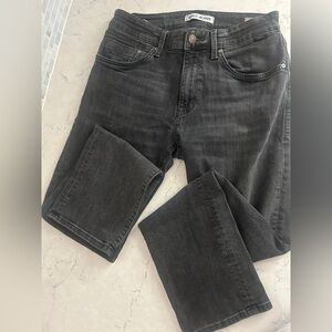 Men's  Mavi Zach Black Washed Straight-Leg Jeans